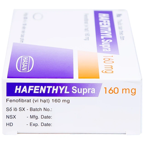 Thuốc Hafenthyl Supra 160mg điều trị tăng triglycerid máu (3 vỉ x 10 viên)