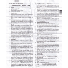 Thuốc Glimepiride Stella 4mg hỗ trợ điều trị đái tháo đường tuýp 2 (3 vỉ x 10 viên)