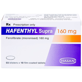 Thuốc Hafenthyl Supra 160mg điều trị tăng triglycerid máu (3 vỉ x 10 viên)