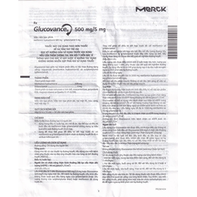 Thuốc Glucovance 500mg/5mg Merck điều trị tiểu đường tuýp 2 (2 vỉ x 15 viên)