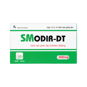 Thuốc Smodir-DT hỗ trợ điều trị các nhiễm khuẩn nhẹ và trung bình (Hộp 10 viên)