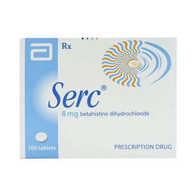 Thuốc Serc 8mg điều trị chóng mặt tiền đình, mất thính giác, ù tai (4 vỉ x 25 viên)