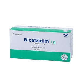 Thuốc Bicefzidim 1g điều trị kí sinh trùng, chống nhiễm khuẩn (Hộp 1 lọ)