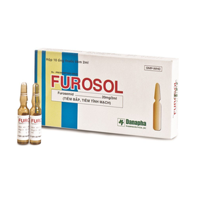 Thuốc Furosol 20mg/2ml điều trị các tình trạng phù tích nước do bệnh lý gây ra (10 ống x 2ml)