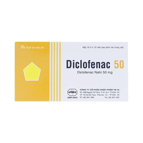 Thuốc Diclofenac 50mg TW25 điều trị dài hạn viêm khớp mạn tính, thoái hóa khớp (10 vỉ x 10 viên)