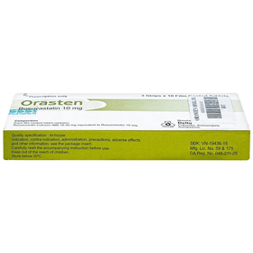 Thuốc Orasten 10mg giảm cholesterone toàn phần (3 vỉ x 10 viên)