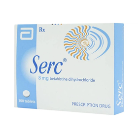 Thuốc Serc 8mg điều trị chóng mặt tiền đình, mất thính giác, ù tai (4 vỉ x 25 viên)