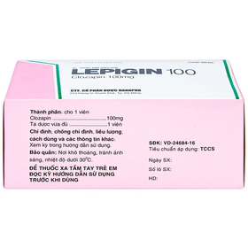Thuốc Lepigin 100mg Điều Trị Tâm Thần Phân Liệt Mãn Tính (Hộp 10 Vỉ X 10 Viên)
