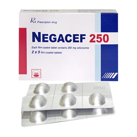 Thuốc Negacef 250 Pymepharco điều trị nhiễm khuẩn đường hô hấp, nhiễm khuẩn tai mũi họng (2 vỉ x 5 viên)