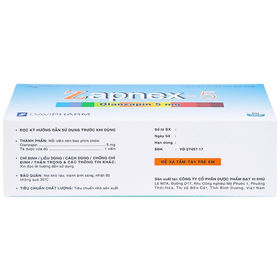 Thuốc Zapnex-5 DaviPharm điều trị tâm thần phân liệt, rối loạn lưỡng cực (6 vỉ x 10 viên)