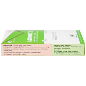 Thuốc Lodimax 5mg điều trị tăng huyết áp và bệnh mạch vành (2 vỉ x 10 viên)