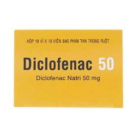 Thuốc Diclofenac 50mg TW25 điều trị dài hạn viêm khớp mạn tính, thoái hóa khớp (10 vỉ x 10 viên)