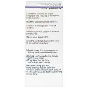 Thuốc Trajenta Duo 2.5mg/1000mg Boehringer điều trị đái tháo đường tuýp 2 (60 viên)