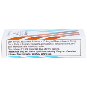 Thuốc mỡ tra mắt TobraDex 0,3% điều trị viêm và nhiễm khuẩn (3,5g)
