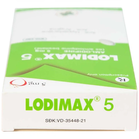 Thuốc Lodimax 5mg điều trị tăng huyết áp và bệnh mạch vành (2 vỉ x 10 viên)