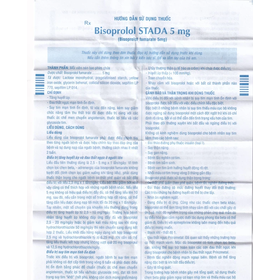 Thuốc Bisoprolol 5mg STD điều trị tăng huyết áp, đau thắt ngực (3 vỉ x 10 viên)