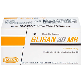 Thuốc Glisan 30 MR Hasan điều trị đái tháo đường tuýp 2 (2 vỉ x 30 viên)
