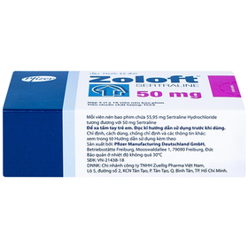 Thuốc Zoloft 50mg điều trị triệu chứng bệnh trầm cảm, rối loạn lo âu (3 vỉ x 10 viên)