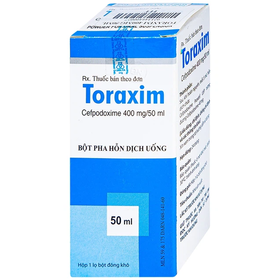 Bột pha hỗn dịch uống Toraxim 400mg/50ml Deltapharm điều trị các chứng nhiễm khuẩn (50ml)