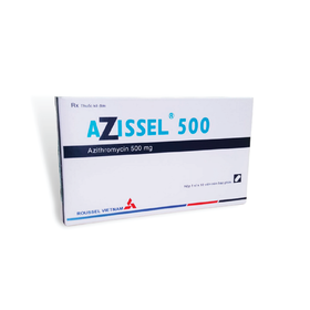 Thuốc Azissel 500 điều trị các trường hợp nhiễm khuẩn gây ra bởi vi khuẩn nhạy cảm (2 vỉ x 10 viên)