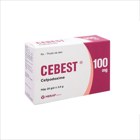 Cốm pha hỗn dịch uống Cebest 100mg trị nhiễm khuẩn (20 gói x 3g)