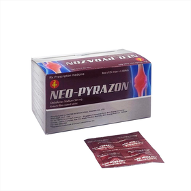 Viên nén Neo-Pyrazon 50mg United giảm đau, hạ sốt và kháng viêm (25 vỉ x 4 viên)