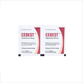 Cốm pha hỗn dịch uống Cebest 100mg trị nhiễm khuẩn (20 gói x 3g)