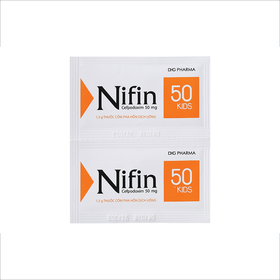Thuốc Nifin 50 Kids DHG điều trị viêm phổi cấp tính, nhiễm khuẩn nhẹ (24 Gói x 1.5g)
