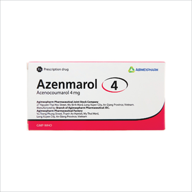 Thuốc Azenmarol 4mg hỗ trợ điều trị nhồi máu cơ tim, bệnh tim gây tắc mạch (Hộp 100 viên)