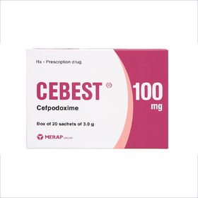 Cốm pha hỗn dịch uống Cebest 100mg trị nhiễm khuẩn (20 gói x 3g)