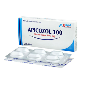 Thuốc APICOZOL 100MG hỗ trợ điều trị nấm Candida ở miệng, họng, âm đạo, âm hộ (Hộp 30 viên)
