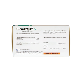 Thuốc Gourcuff 5mg điều trị phì đại tuyến tiền liệt lành tính (10 vỉ x 10 viên)