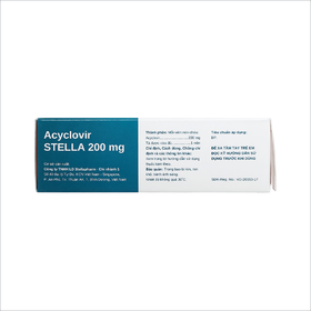 Thuốc Acyclovir Stella 200mg điều trị nhiễm Herpes simplex, Varicella zoster (5 vỉ x 5 viên)