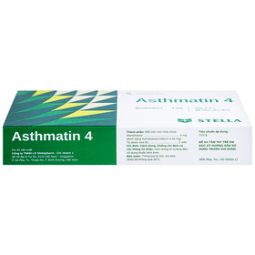 Viên nhai Asthmatin 4 Stella phòng và điều trị hen suyễn, giảm viêm mũi dị ứng (3 vỉ x 10 viên)