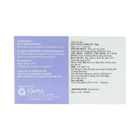 Thuốc Getvilol 5mg Getz điều trị tăng huyết áp vô căn (2 vỉ x 7 viên)