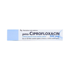 Thuốc PMS-Ciprofloxacin 500mg điều trị trong các trường hợp nhiễm khuẩn nặng (2 vỉ x 10 viên)