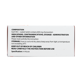 Thuốc Neuropyl 800 Danapha trị chóng mặt, giật rung cơ (5 vỉ x 10 viên)