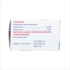 Thuốc Erythromycin 500mg Mekophar điều trị nhiễm khuẩn (10 vỉ x 10 viên)
