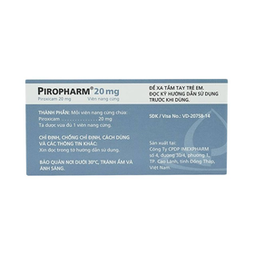 Thuốc Piropharm 20mg Imexpharm điều trị viêm khớp dạng thấp, viêm xương khớp (10 vỉ x 10 viên)