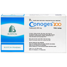 Thuốc Conoges 200mg hỗ trợ điều trị triệu chứng viêm xương khớp, viêm khớp dạng thấp (Hộp 30 viên)