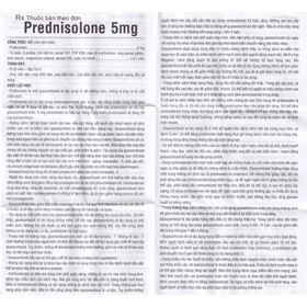 Thuốc Prednisolone 5mg TV.Pharm chống viêm, chống dị ứng và ức chế miễn dịch (10 vỉ x 20 viên)