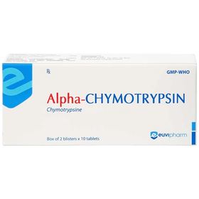 Thuốc Alpha-Chymotrypsin điều trị phù nề sau chấn thương, phẩu thuật, bỏng (2 vỉ x 10 viên)