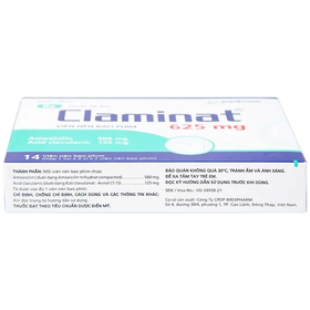 Thuốc Pms Claminat 625mg điều trị nhiễm khuẩn tai mũi họng (14 viên)