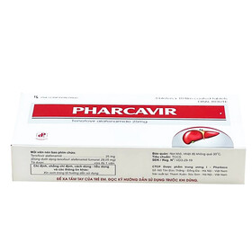 Thuốc Pharcavir 25mg Pharbaco điều trị viêm gan B (3 vỉ x 10 viên)