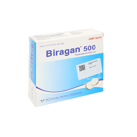 Thuốc Biragan 500 giảm đau, hạ sốt (4 vỉ x 4 viên)