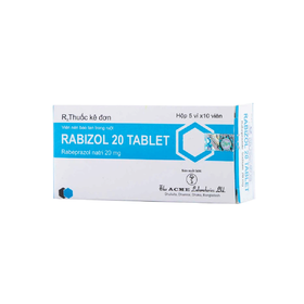 Thuốc Rabizol 20mg điều trị loét dạ dày, tá tràng (5 vỉ x 10 viên)