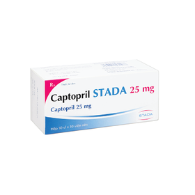 Thuốc Captopril Stada 25mg Cap trị tăng huyết áp, suy tim sung huyết (10 vỉ x 10 viên)