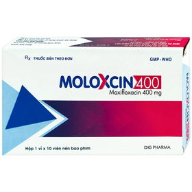 Thuốc Moloxcin 400 DHG Pharma điều trị các chứng nhiễm khuẩn, viêm phổi (1 vỉ x 10 viên)