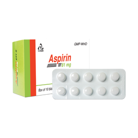Thuốc Aspirin 81mg TV.Pharm phòng ngừa nhồi máu cơ tim, đột quỵ (10 vỉ x 10 viên)
