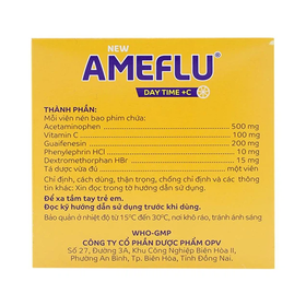 Thuốc Ameflu DayTime +C điều trị cảm lạnh, cảm cúm (10 vỉ x 10 viên)